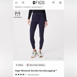 NWT Figs Seville ScrubLeggings Navy XS